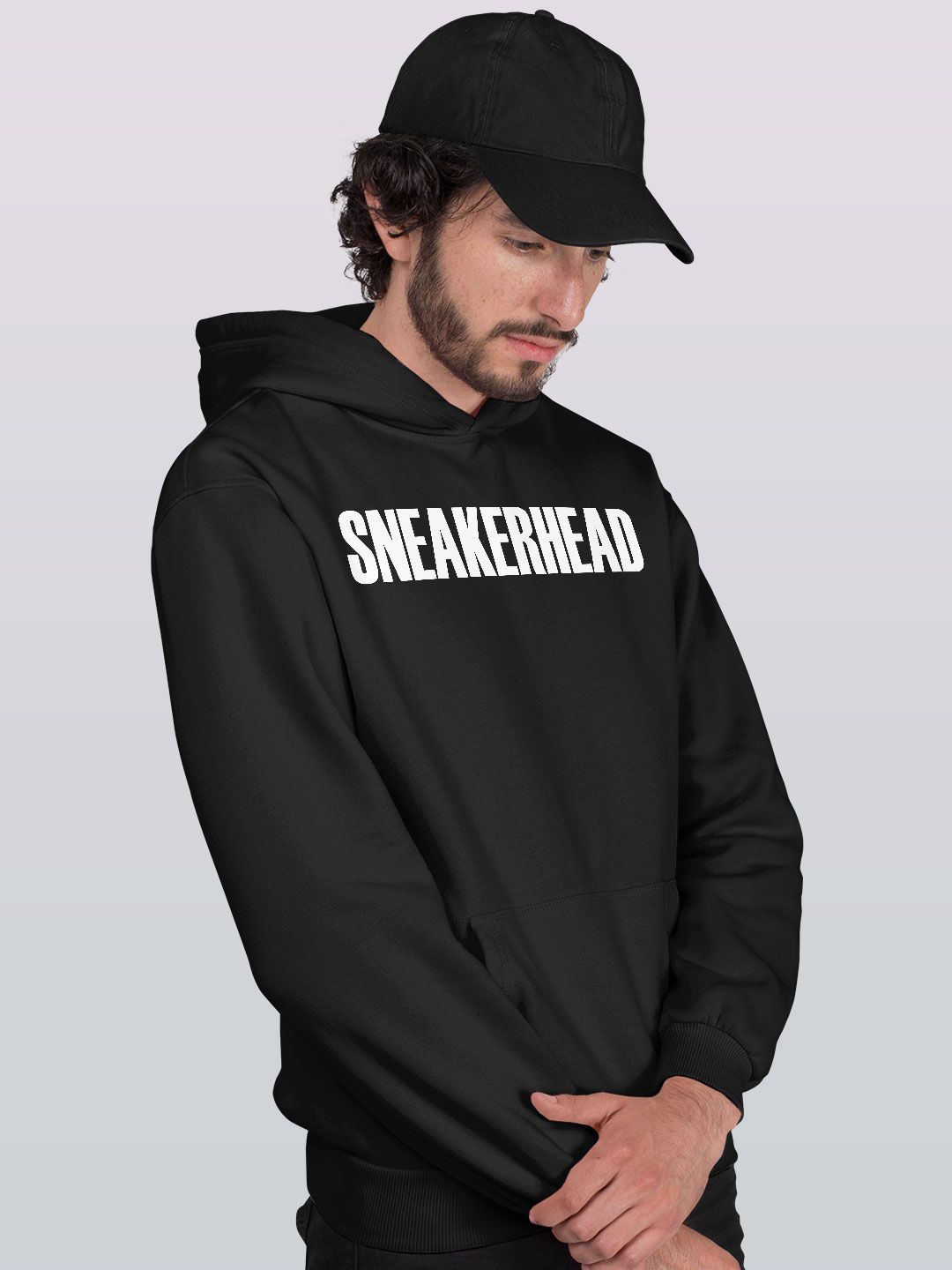 

macmerise Men Printed Hooded Sweatshirt, Black
