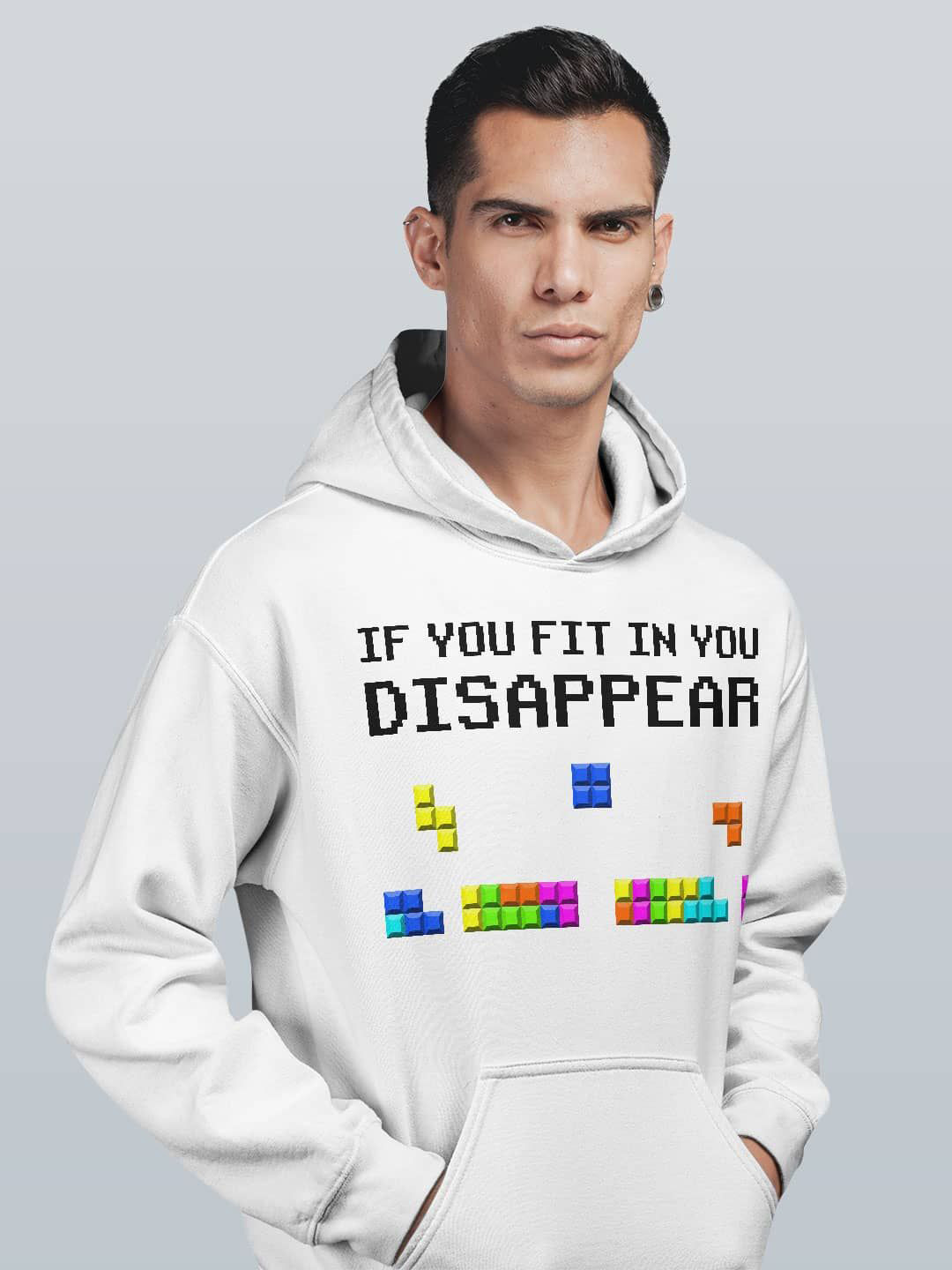 

macmerise Men Printed Hooded Sweatshirt, White