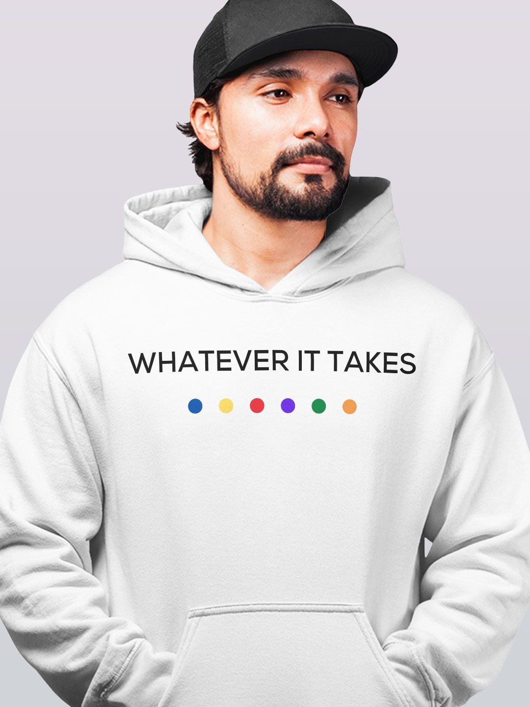 

macmerise Men Printed Hooded Sweatshirt, White