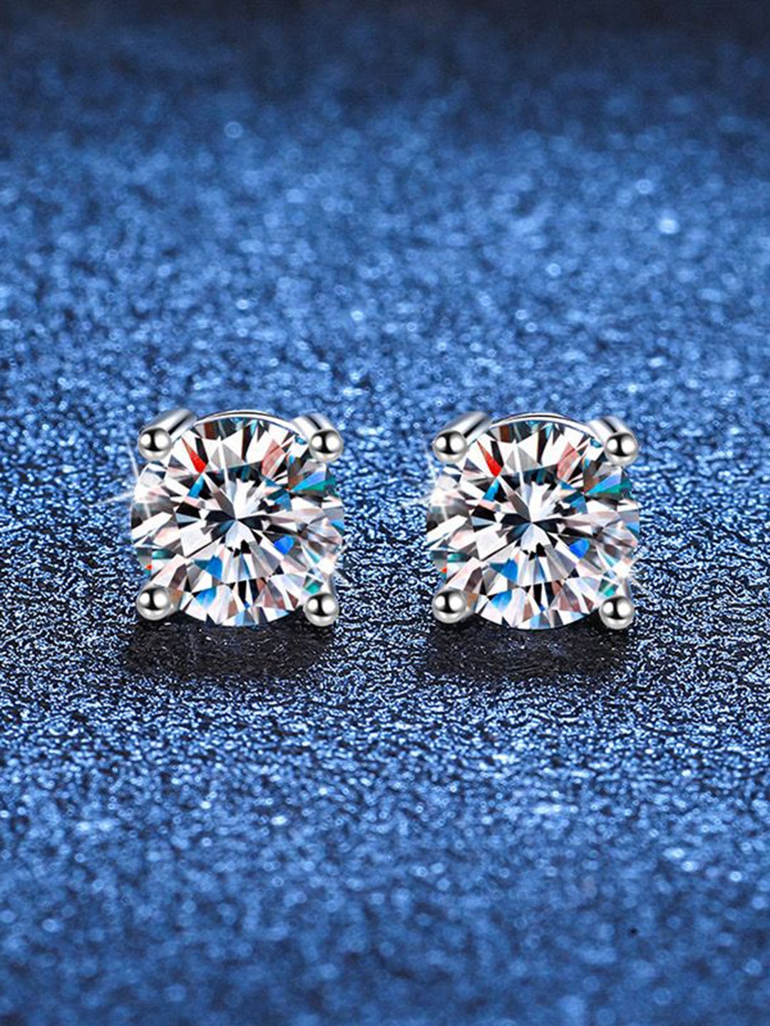 

MYKI Silver-Plated Stainless Steel Cubic Zirconia Studded Circular Studs