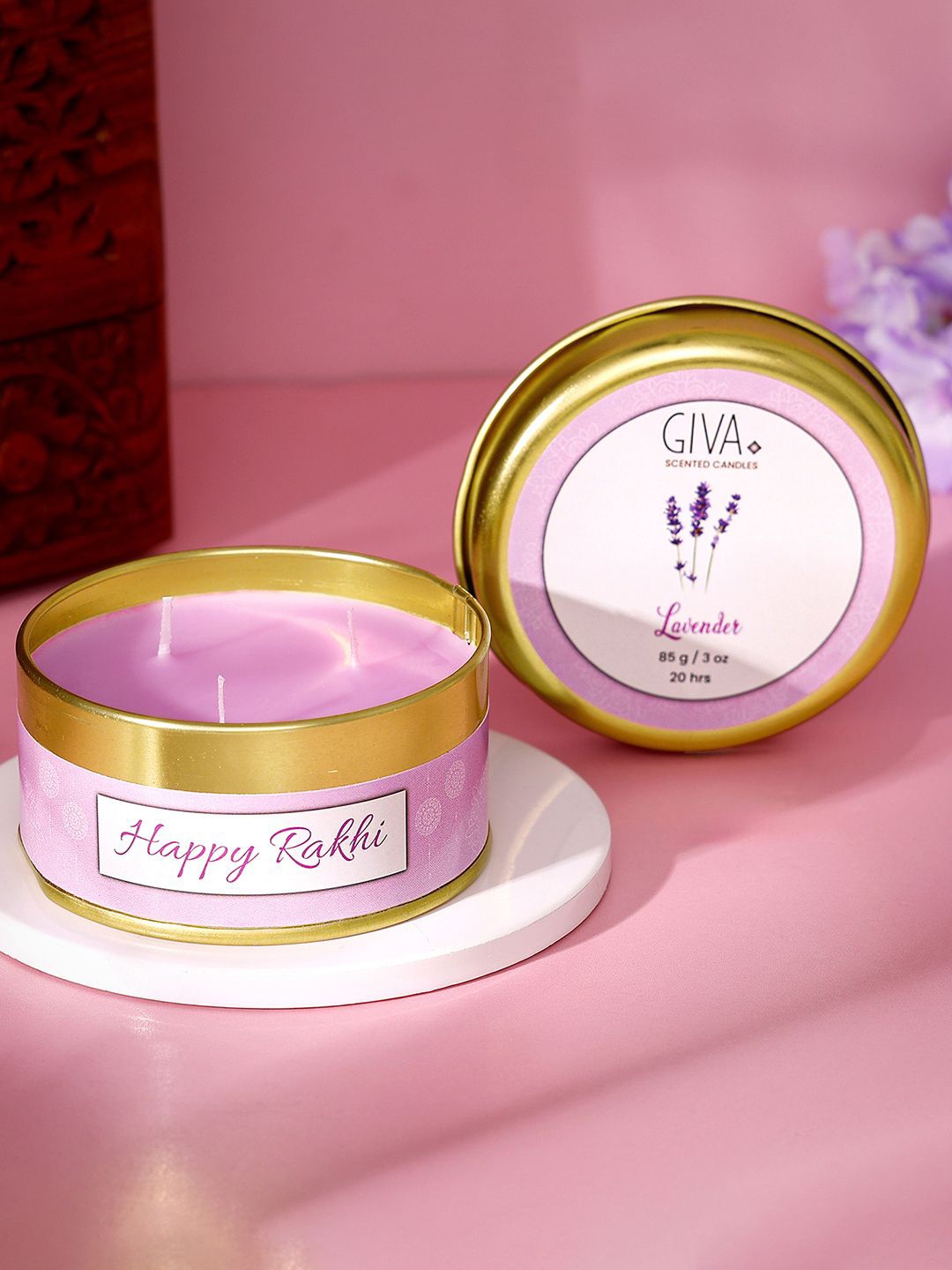

GIVA 925 Silver Lavender & Gold Toned Scented Jar Candle