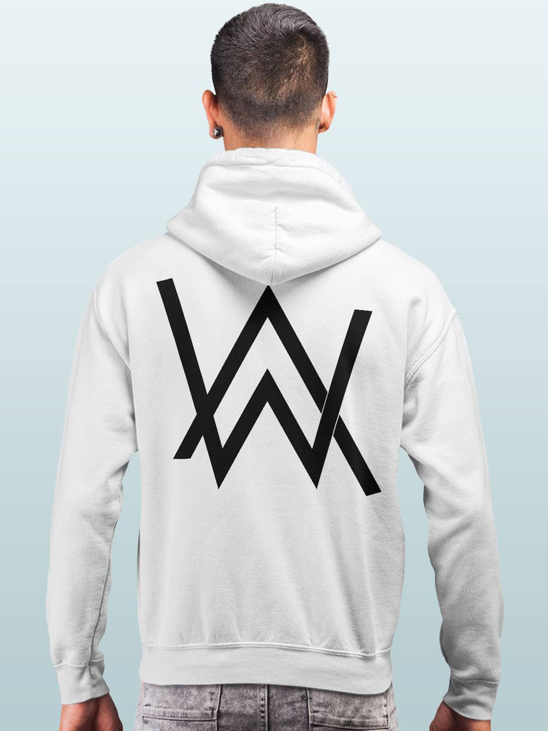 

macmerise Men Printed Hooded Sweatshirt, White