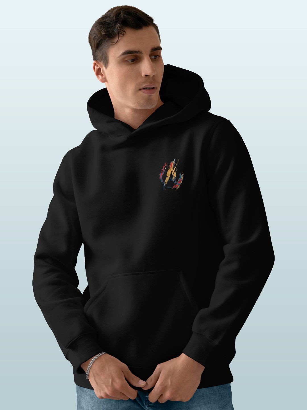

macmerise Men Hooded Sweatshirt, Black