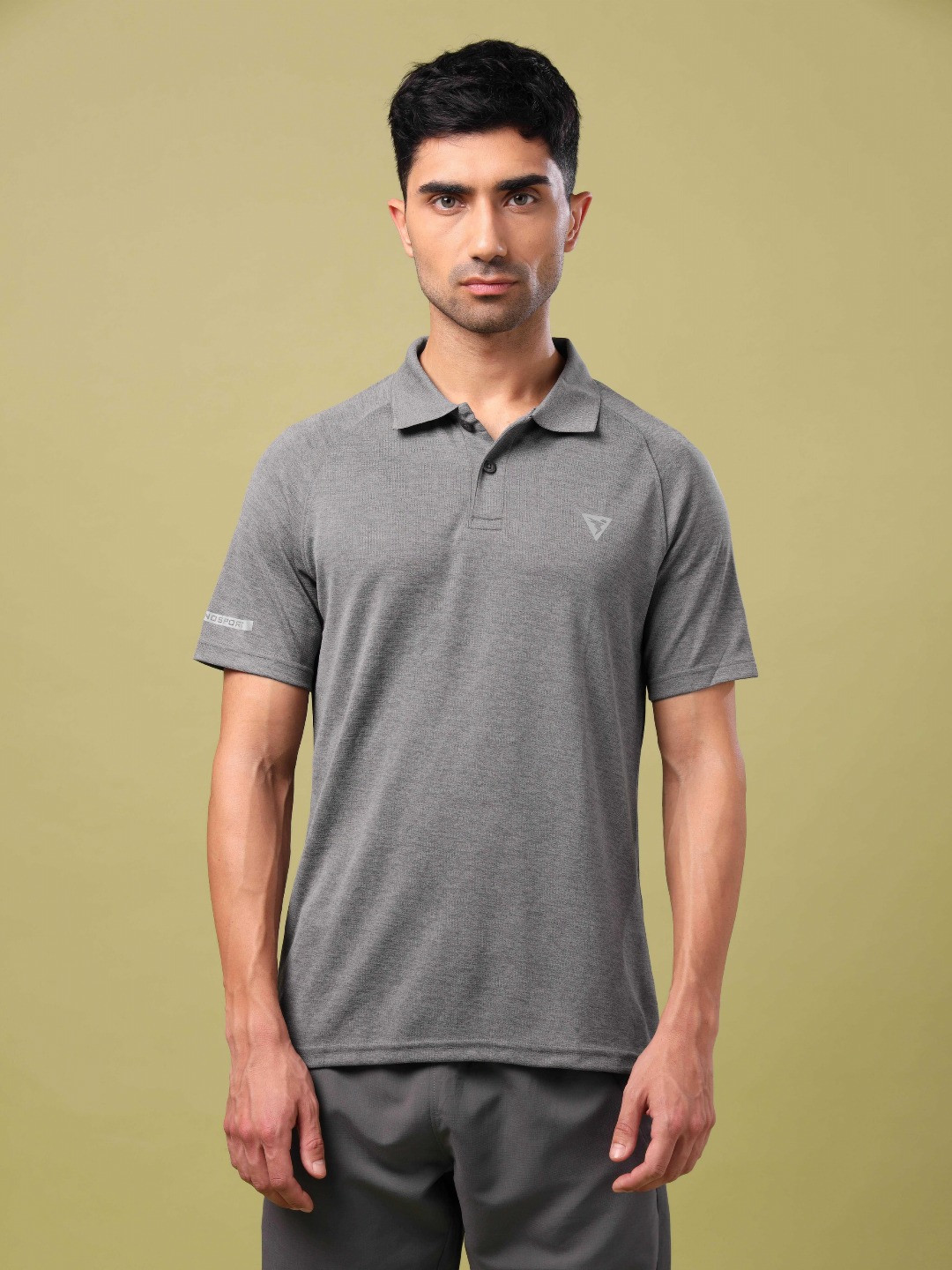

Technosport Polo Collar UPF50 Slim Fit Sports T-shirt, Grey