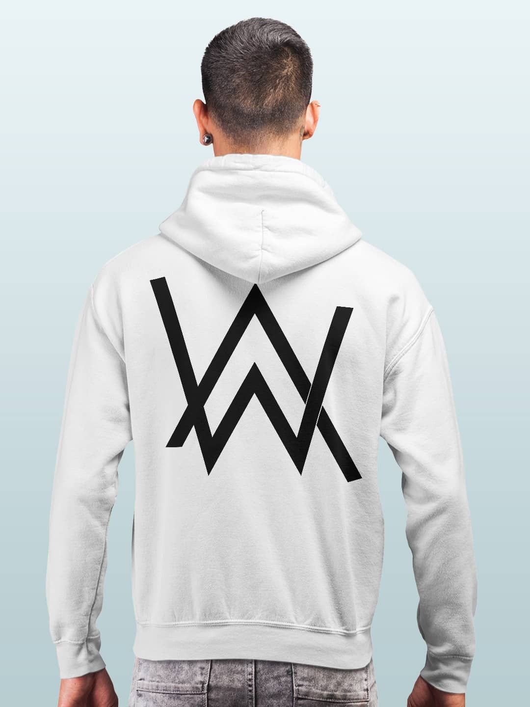 

macmerise Men Printed Hooded Sweatshirt, White