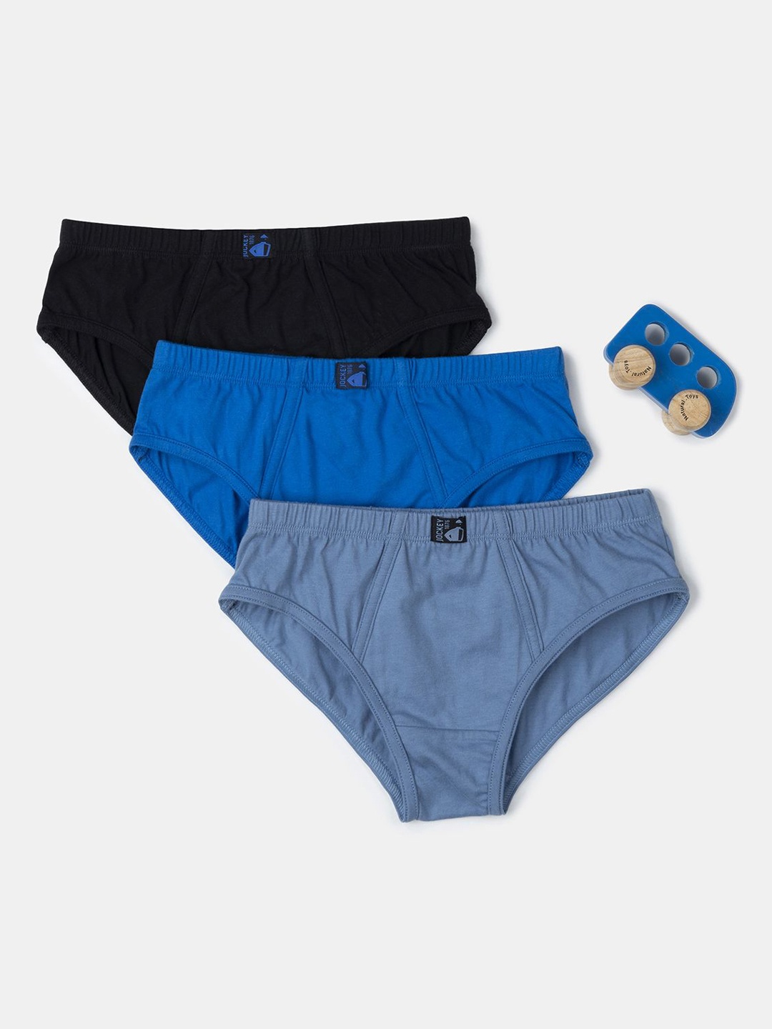 

Jockey Boys Pack of 3 Super Combed Cotton Brief with Ultrasoft Waistband-3035, Blue
