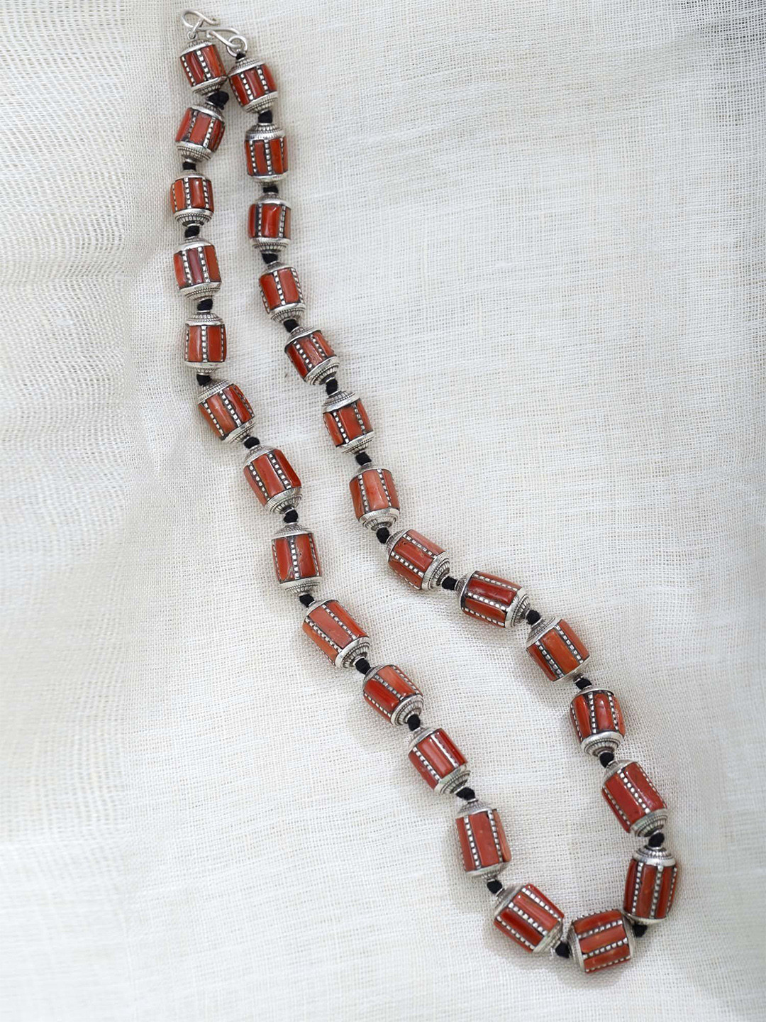 

Exotic India Sterling Silver-Plated Coral Beaded Necklace