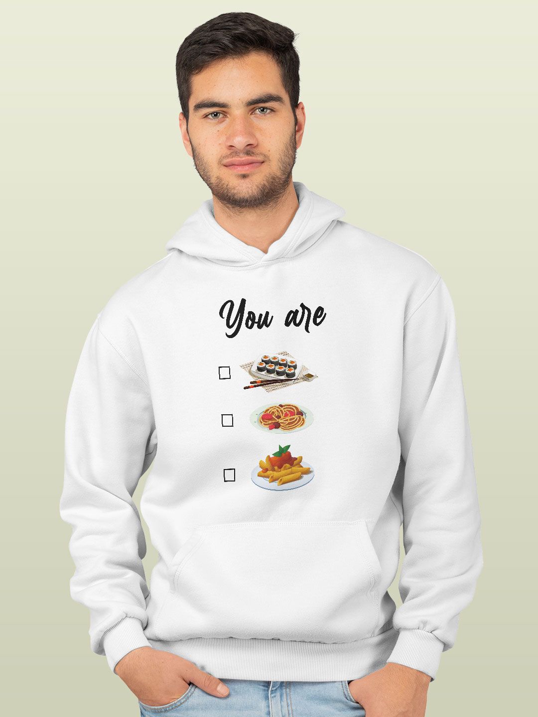 

macmerise Men Printed Hooded Sweatshirt, White