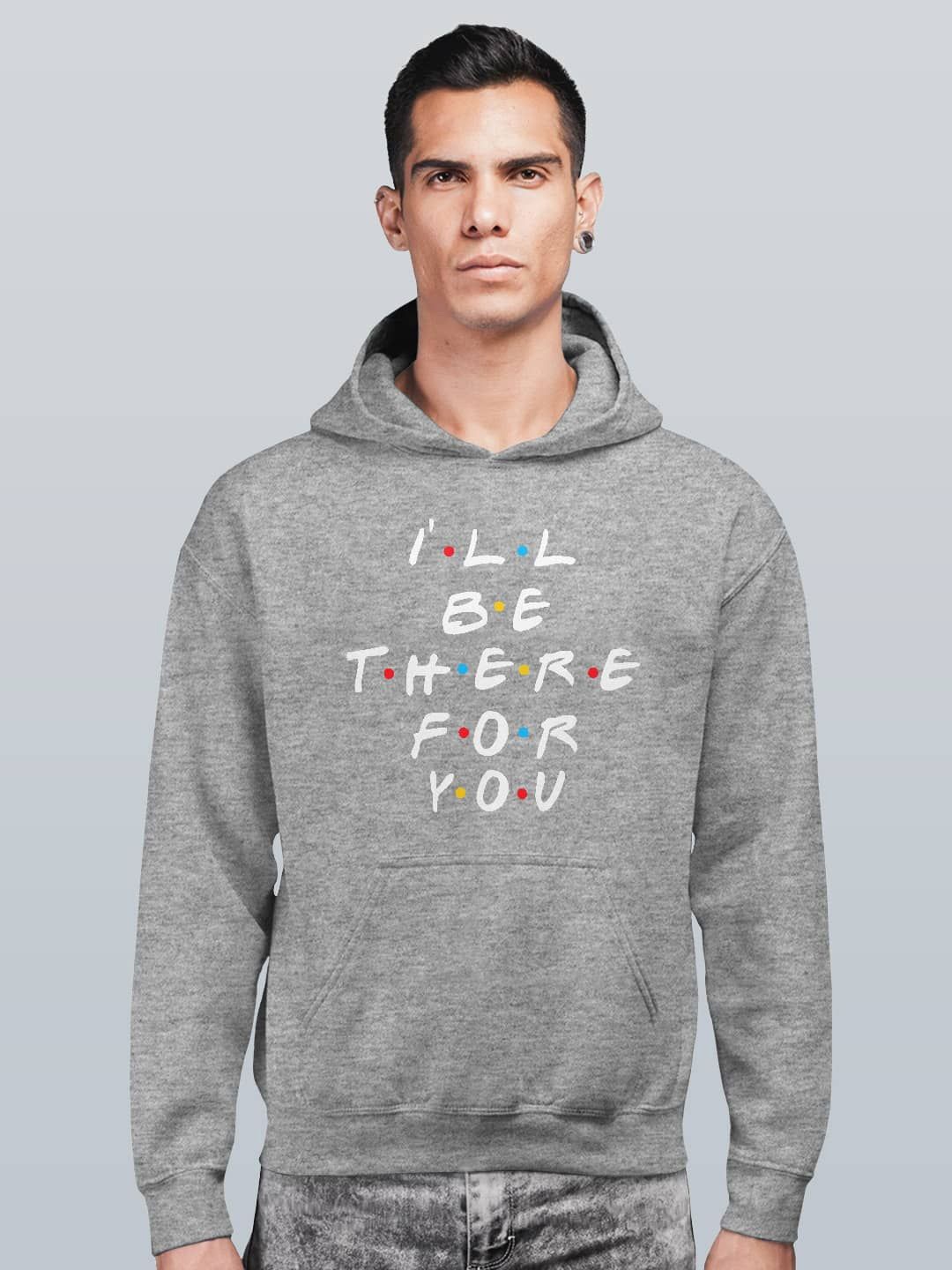 

macmerise Men Printed Hooded Sweatshirt, Grey