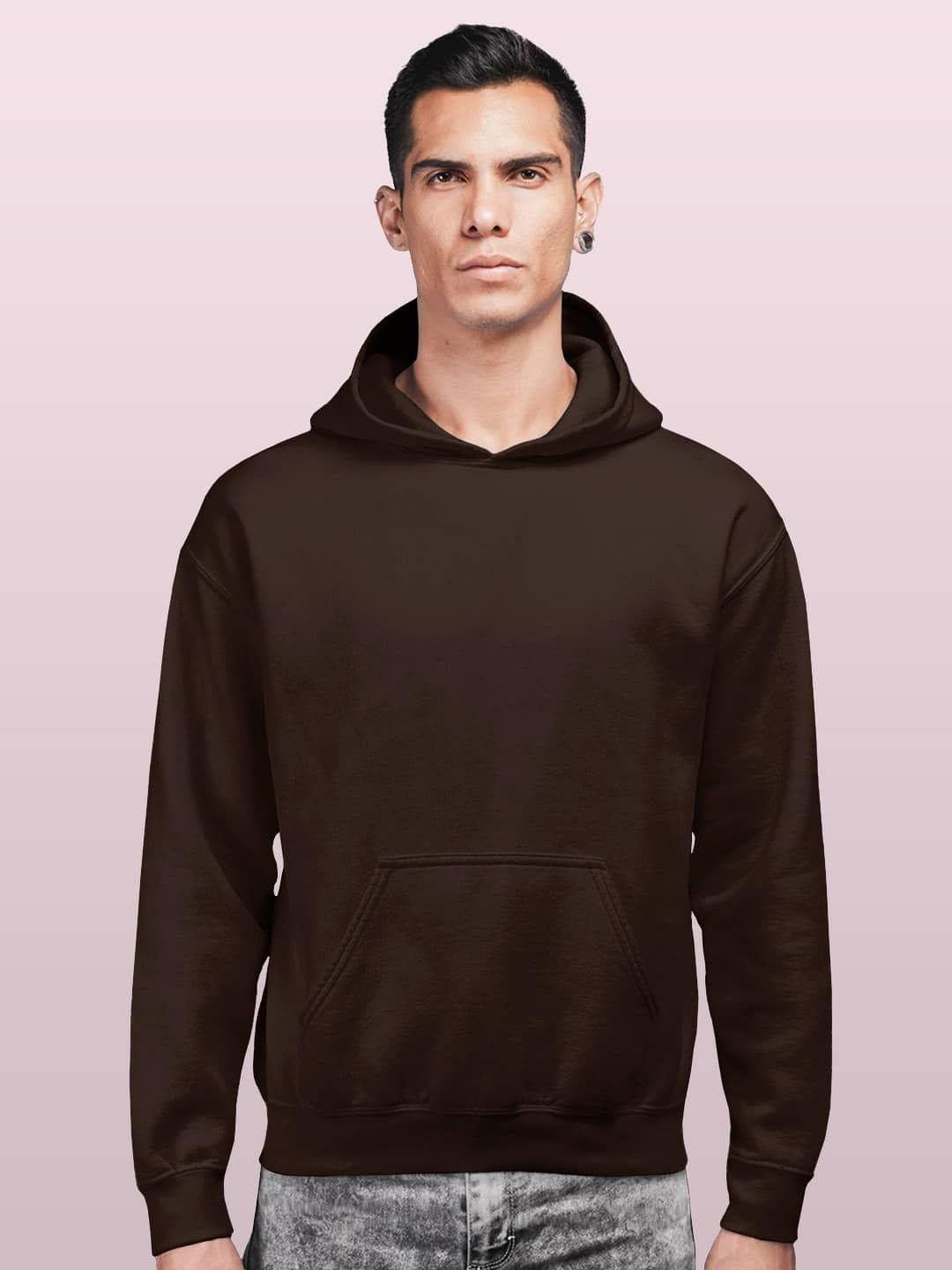 

macmerise Men Hooded Sweatshirt, Brown