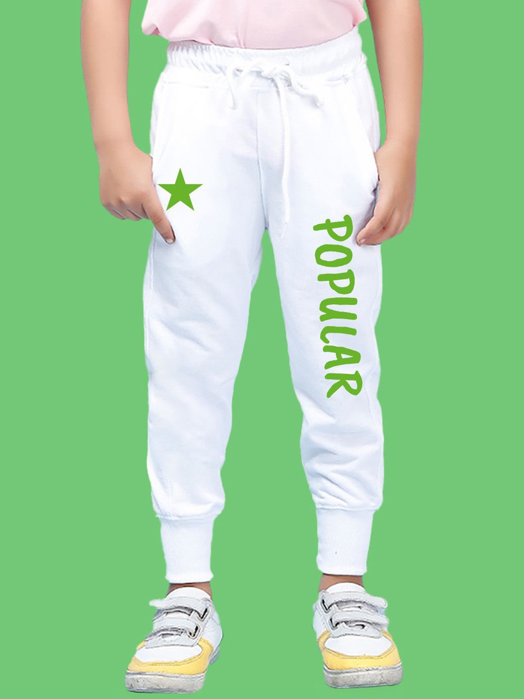 

NUSYL Boys Printed Regular Fit Mid-Rise Ankle Length Cotton Joggers, White