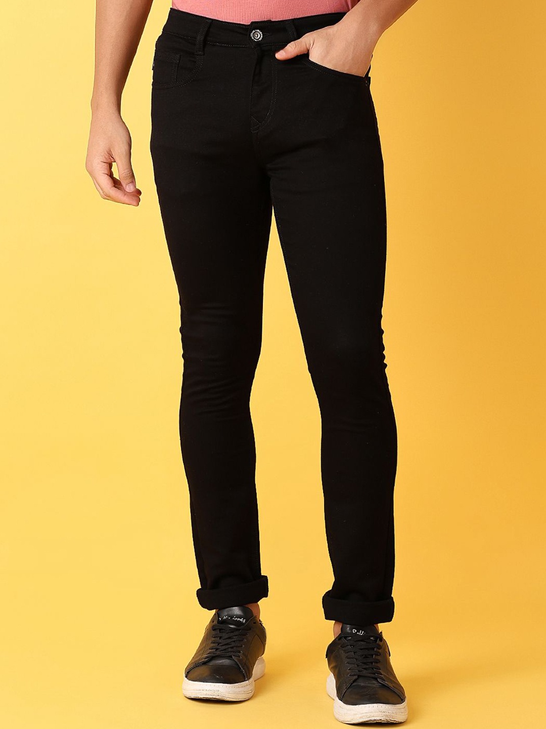 

V-Mart Men Slim Fit Stretchable Jeans, Black