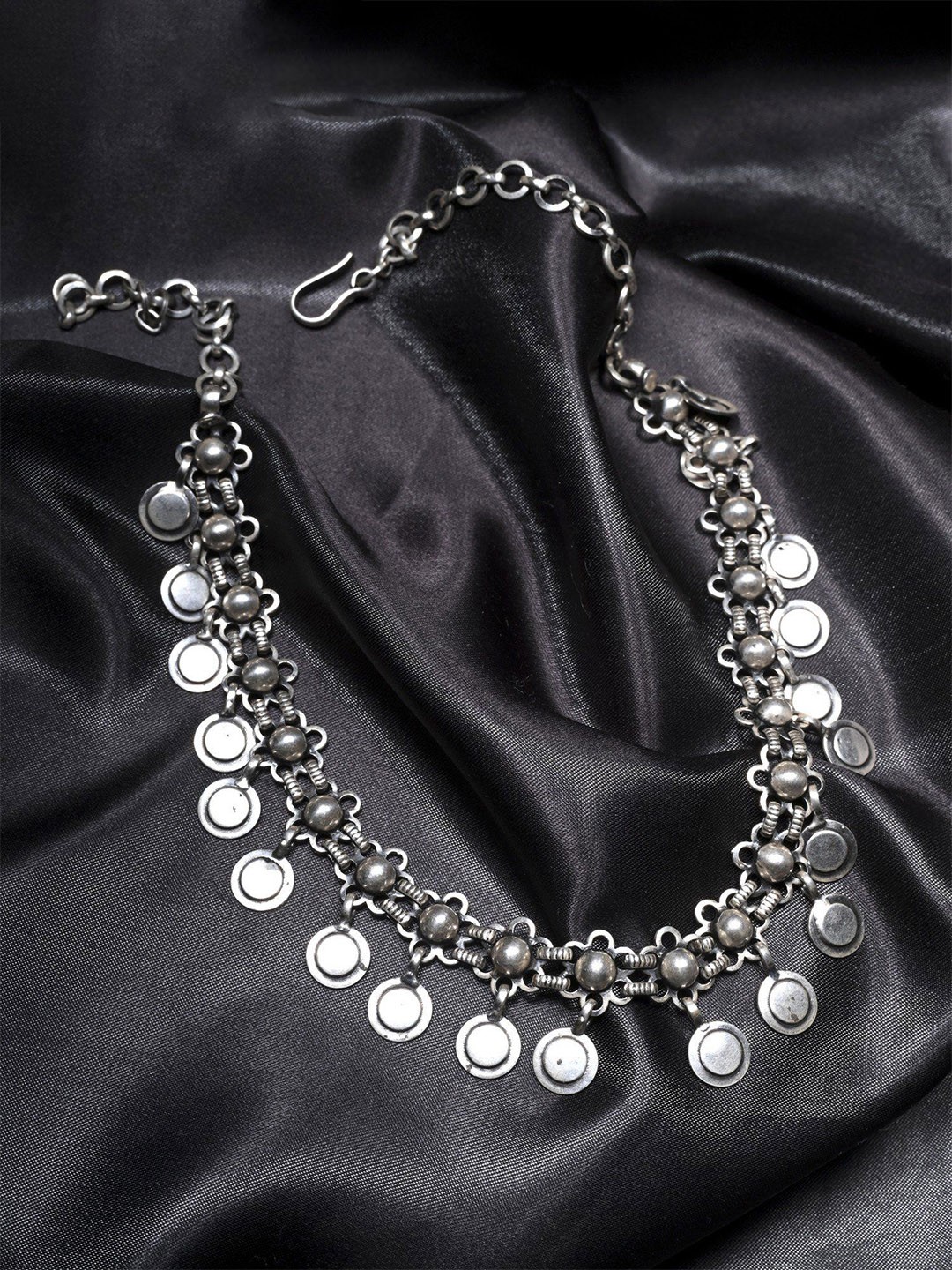 

Exotic India Sterling Silver Adjustable Choker Necklace