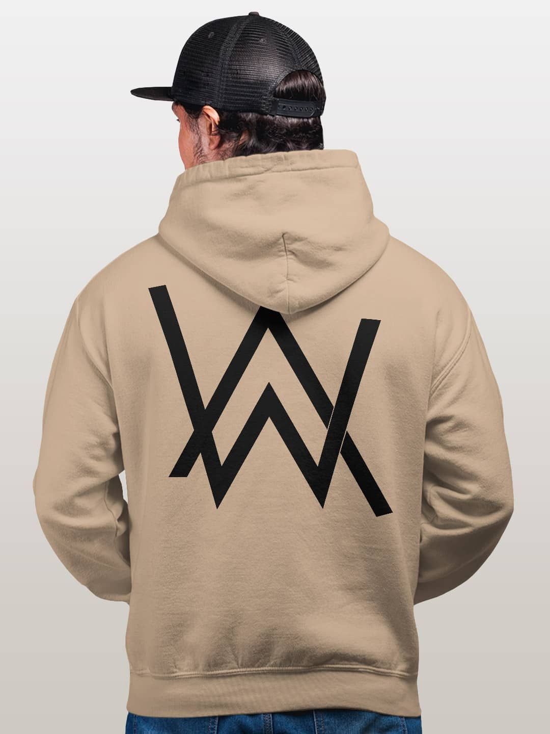 

macmerise Men Printed Hooded Sweatshirt, Beige