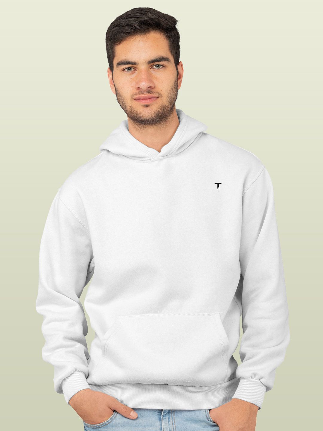 

macmerise Men Hooded Sweatshirt, White