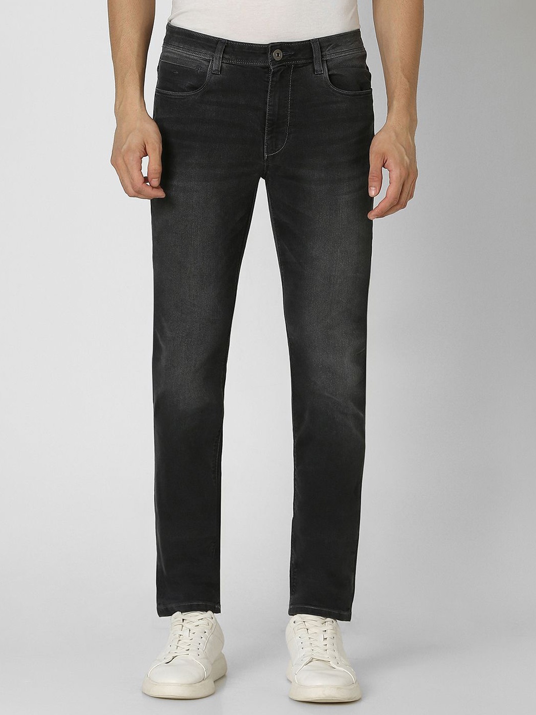 

VAN HEUSEN DENIM LABS Men Slim Fit Mid-Rise Heavy Fade Jeans, Black