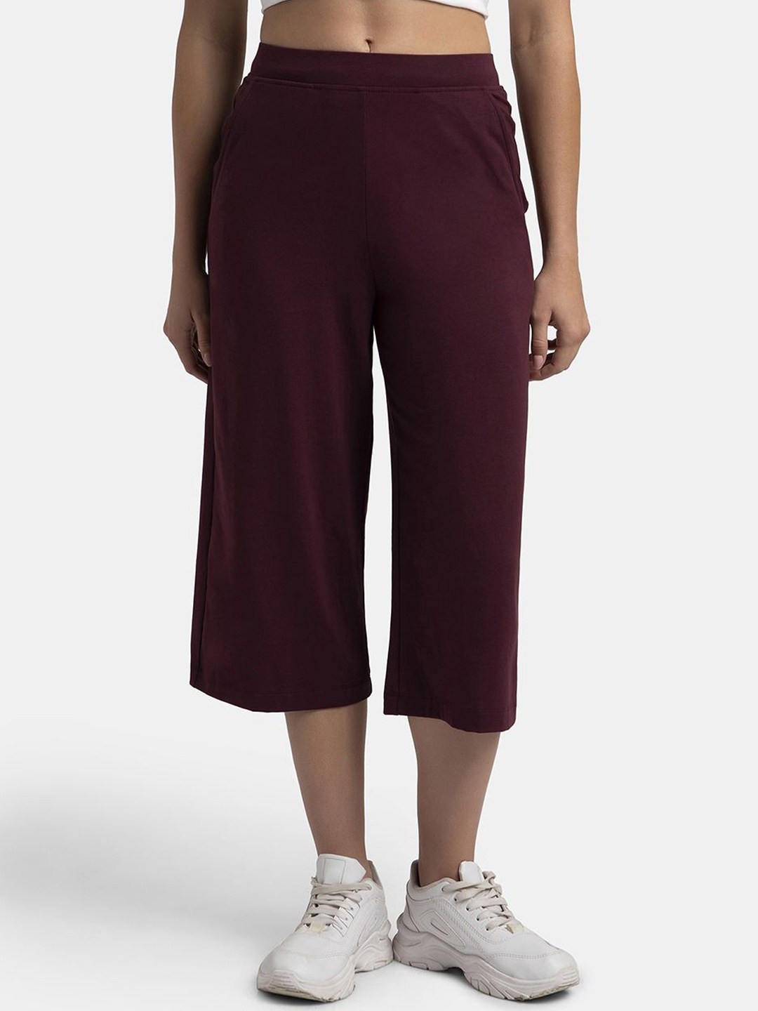 

Jockey Super Combed Cotton Rich Stretch Relaxed Fit Culottes-A150, Burgundy