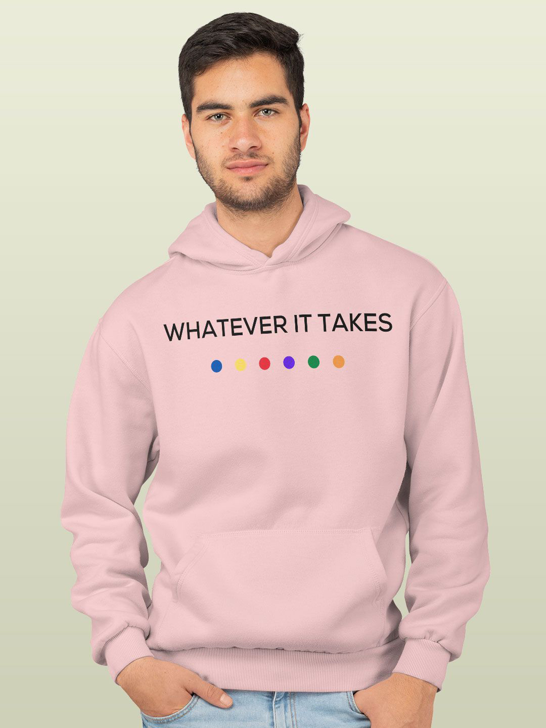 

macmerise Men Printed Hooded Sweatshirt, Pink