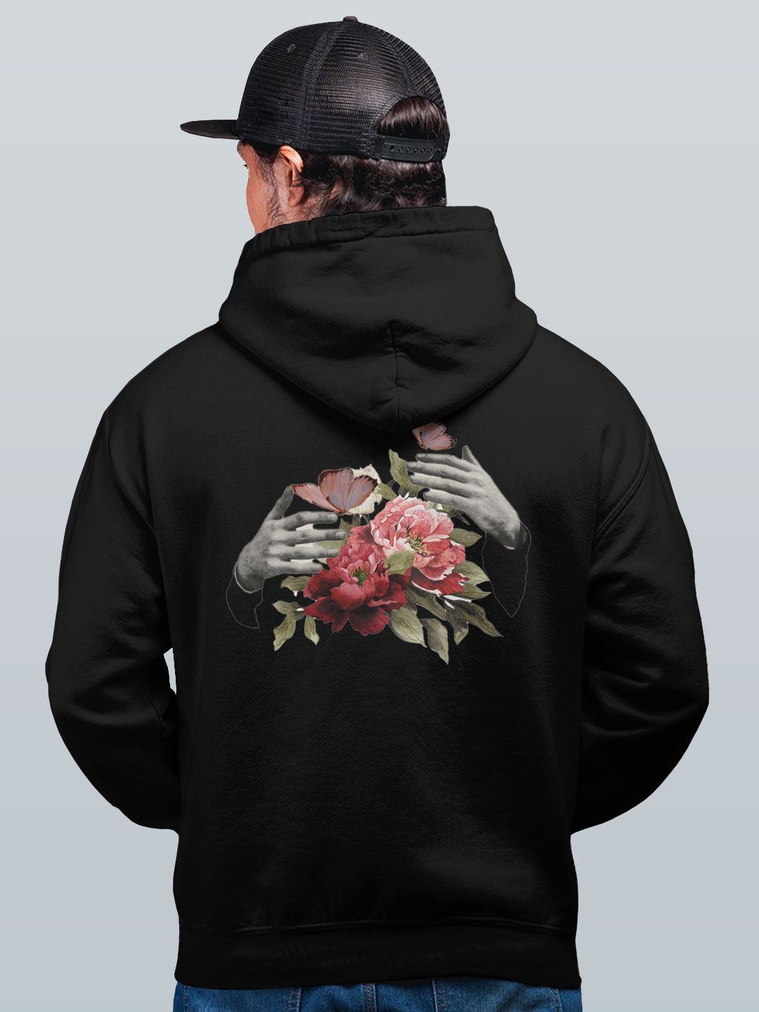 

macmerise Men Printed Hooded Sweatshirt, Black