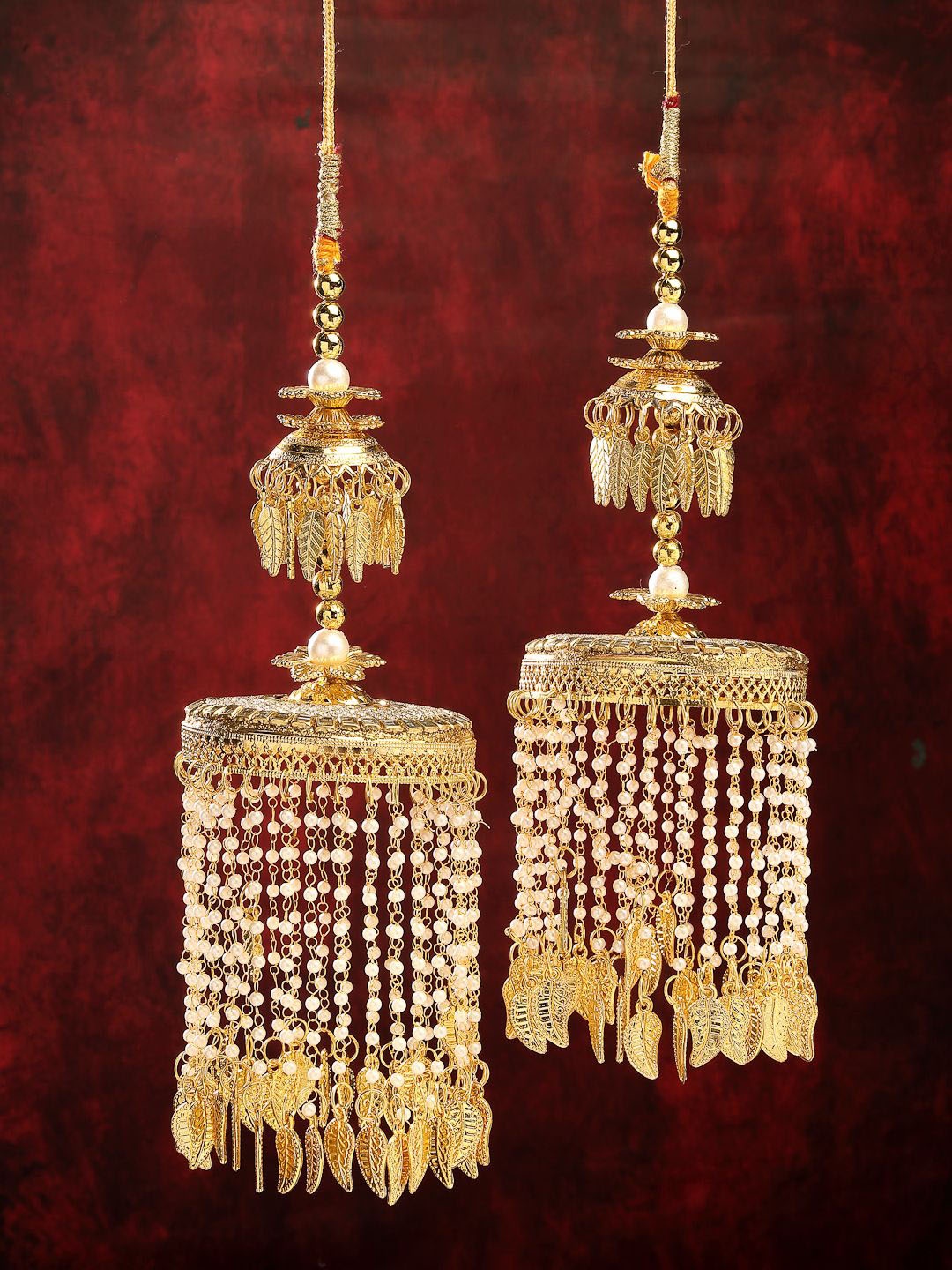 

NVR Set Of 2 Gold Plated Kundan Studded and Beaded Kaleeras