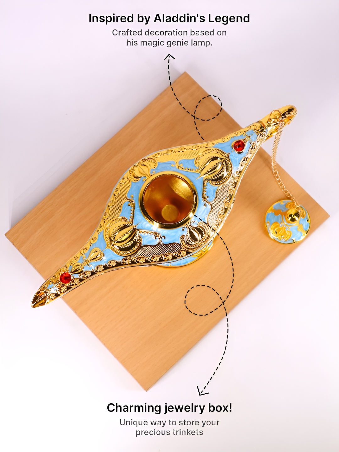 

Elegant Lifestyle Turquoise Blue & Gold toned Figurine Showpiece