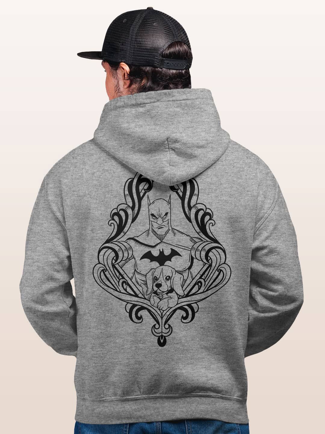 

macmerise Men Printed Hooded Sweatshirt, Grey