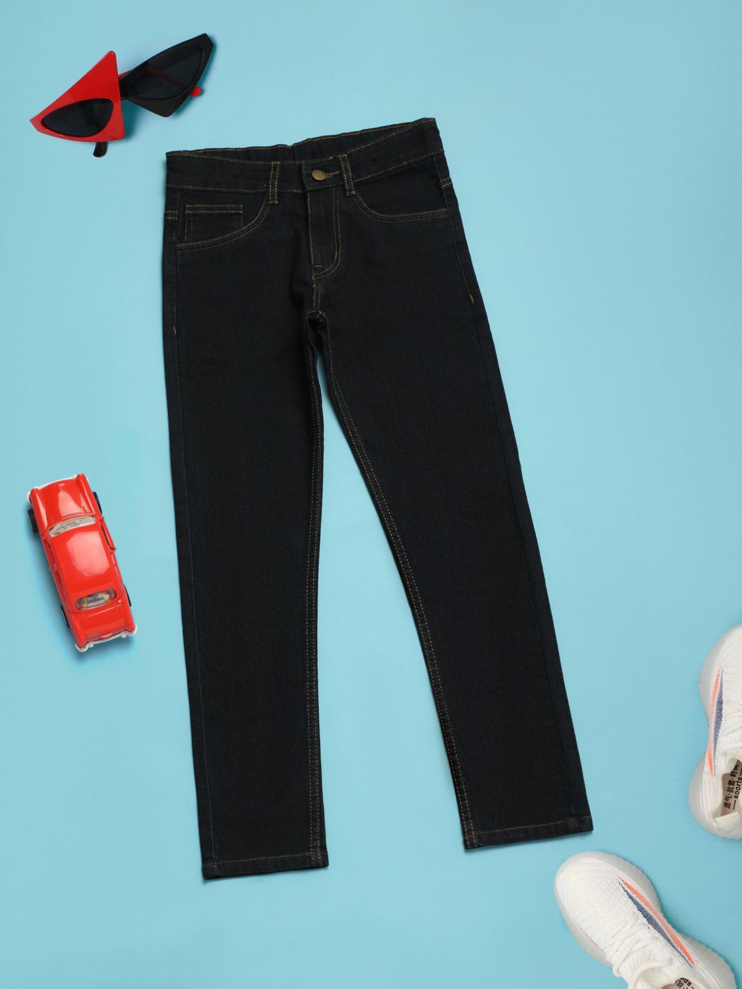 

V-Mart Boys Mid-Rise Stretchable Jeans, Black