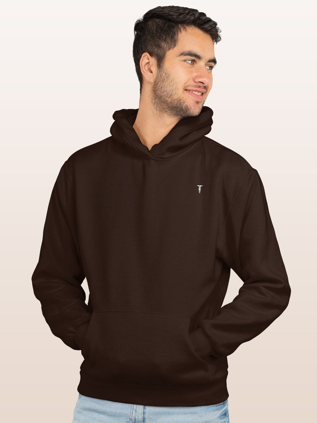 

macmerise Men Hooded Sweatshirt, Brown