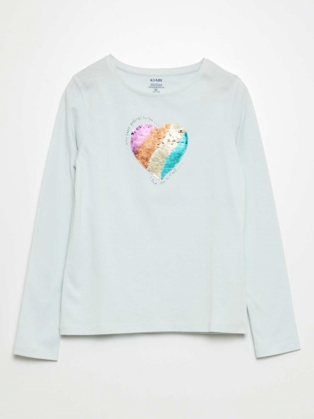 

KIABI Girls Printed Pure Cotton T-shirt, Blue