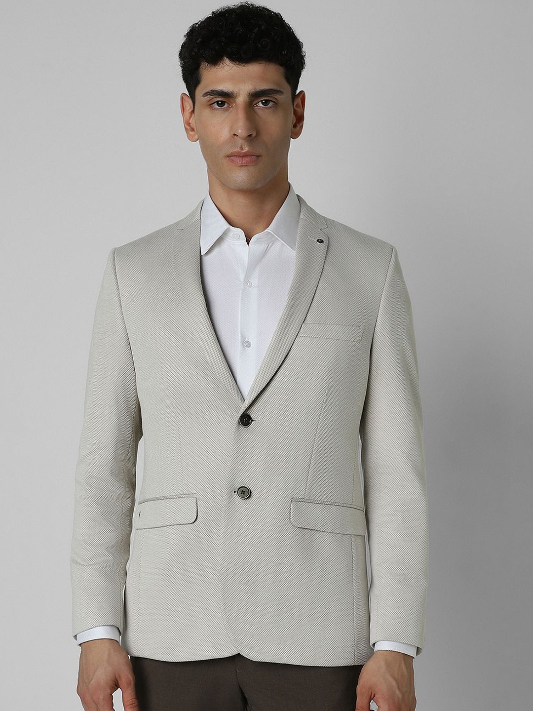 

Van Heusen Notched Lapel Super Slim Fit Single Breasted Blazers, Grey