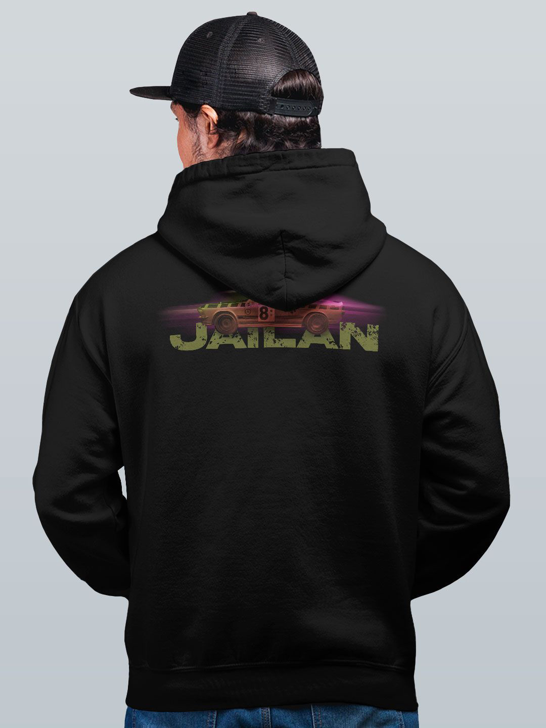 

macmerise Men Printed Hooded Sweatshirt, Black