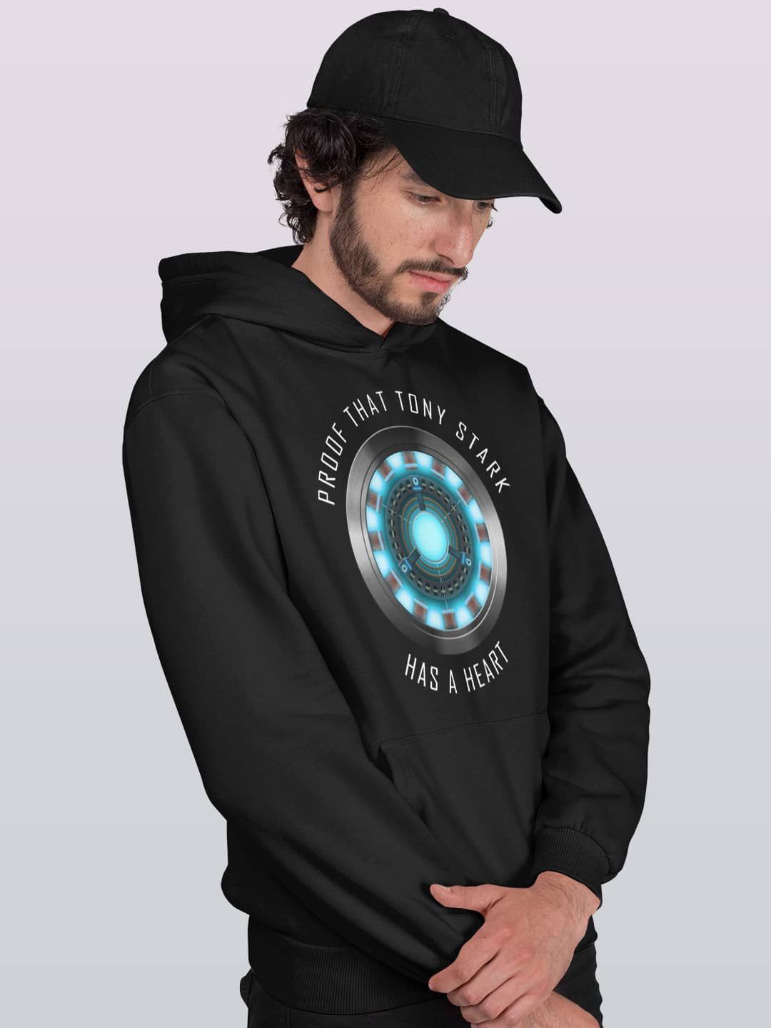 

macmerise Men Printed Hooded Sweatshirt, Black