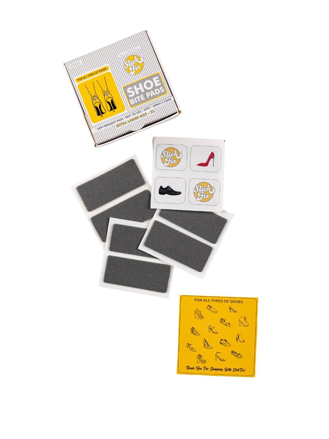 

SLICKFIX Pack of 4 Shoe Bite Protector Pads, Grey