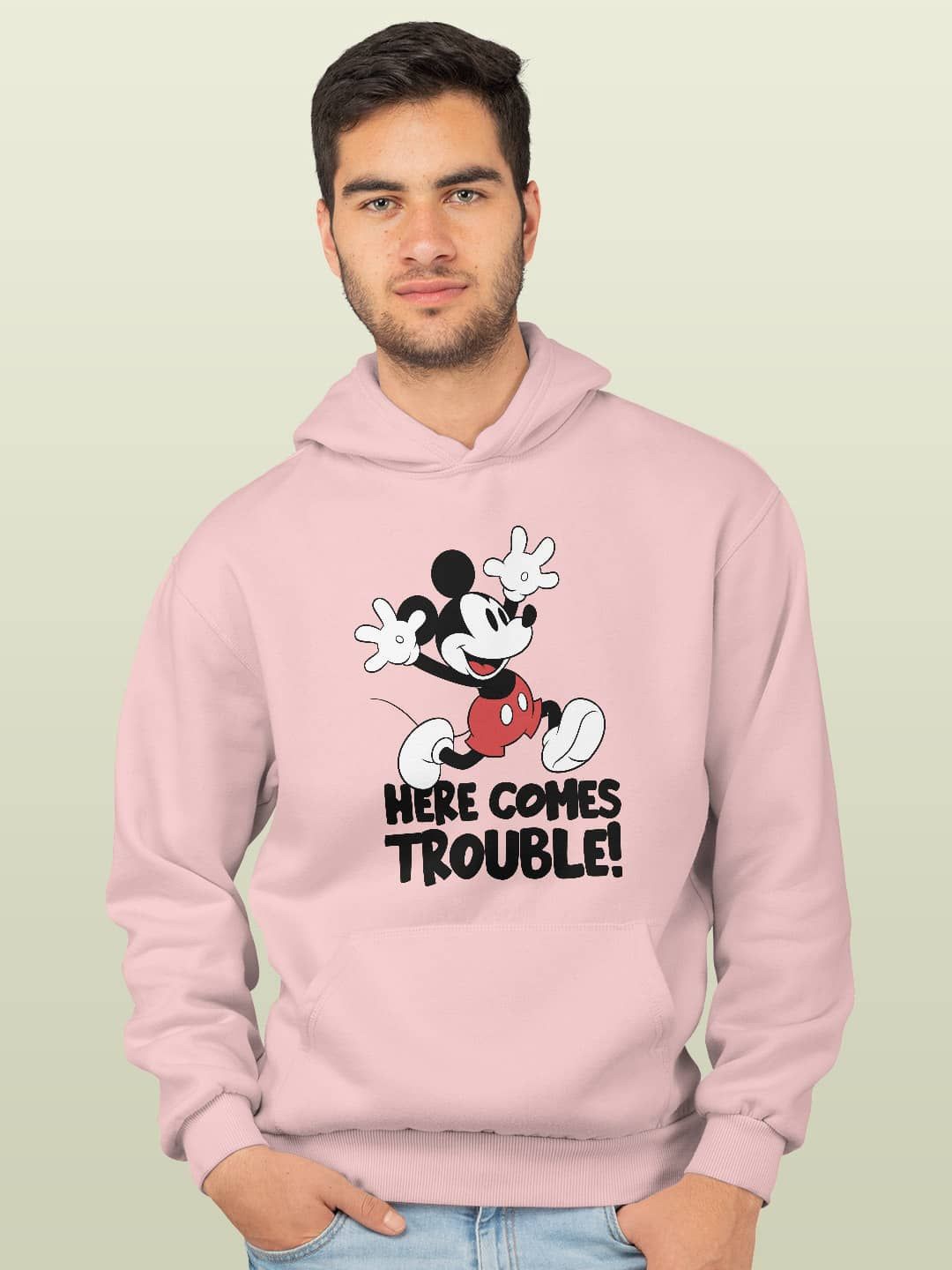 

macmerise Men Printed Hooded Sweatshirt, Pink