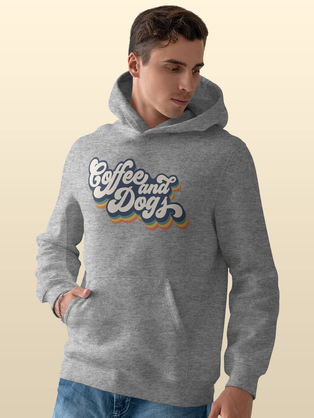 

macmerise Men Printed Hooded Sweatshirt, Grey