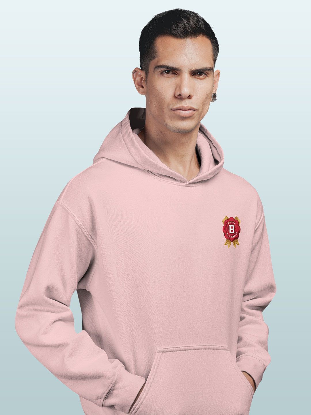 

macmerise Men Hooded Sweatshirt, Pink