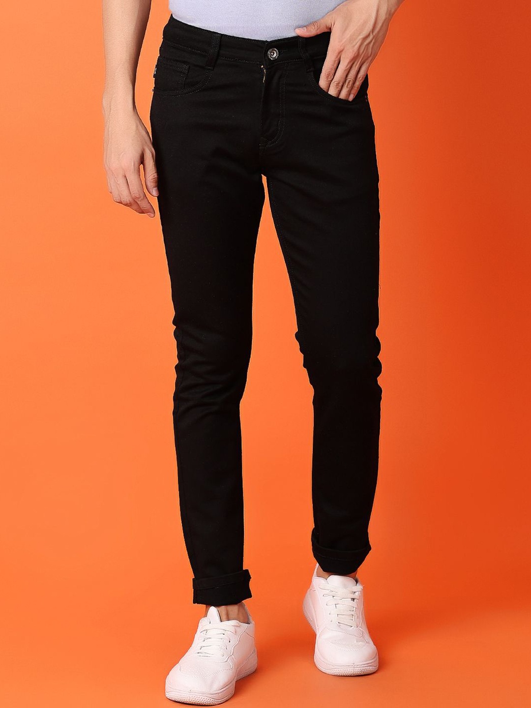 

V-Mart Men Slim Fit Stretchable Jeans, Black