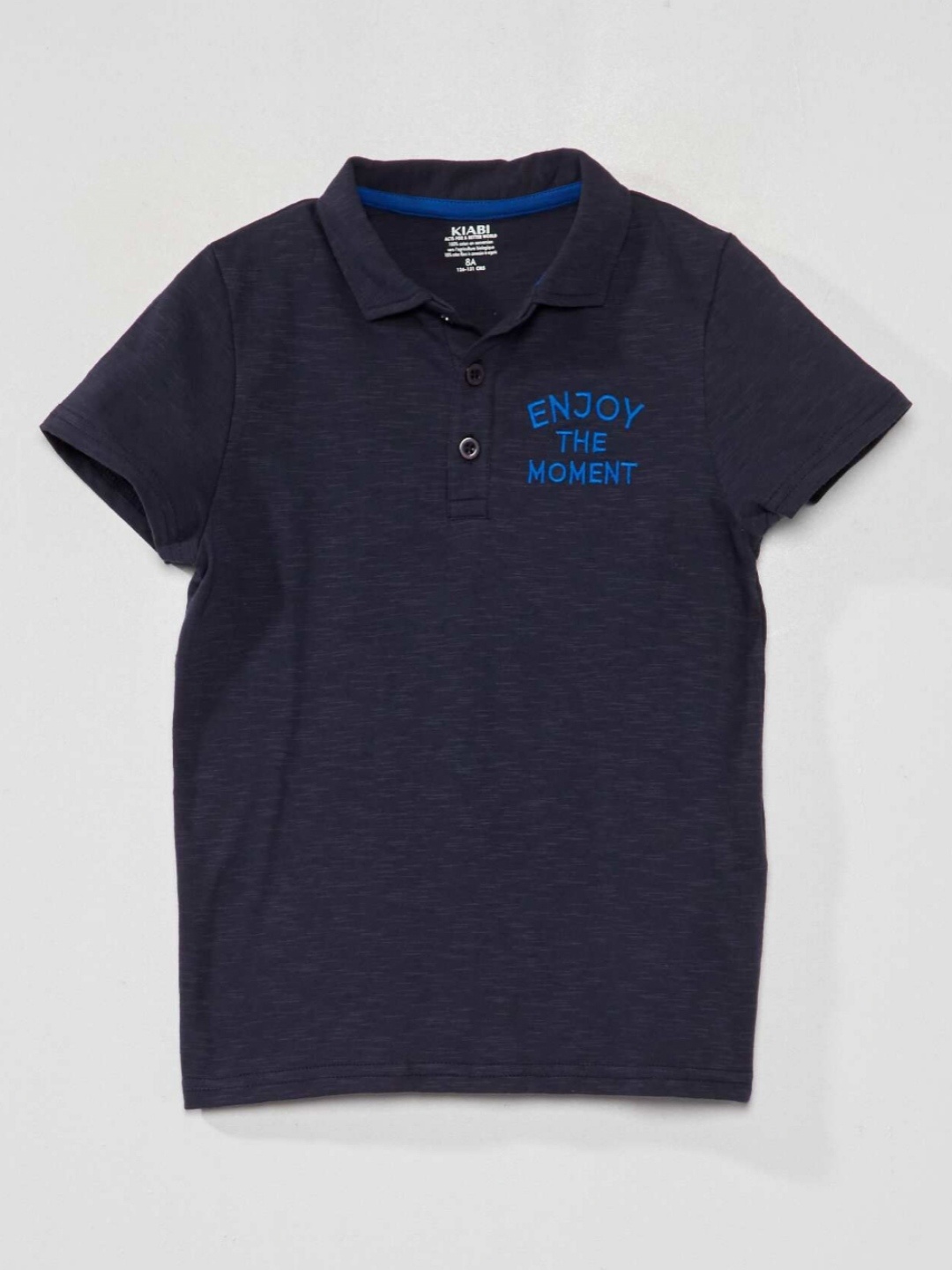 

KIABI Boys Solid Polo Collar T-shirt, Navy blue