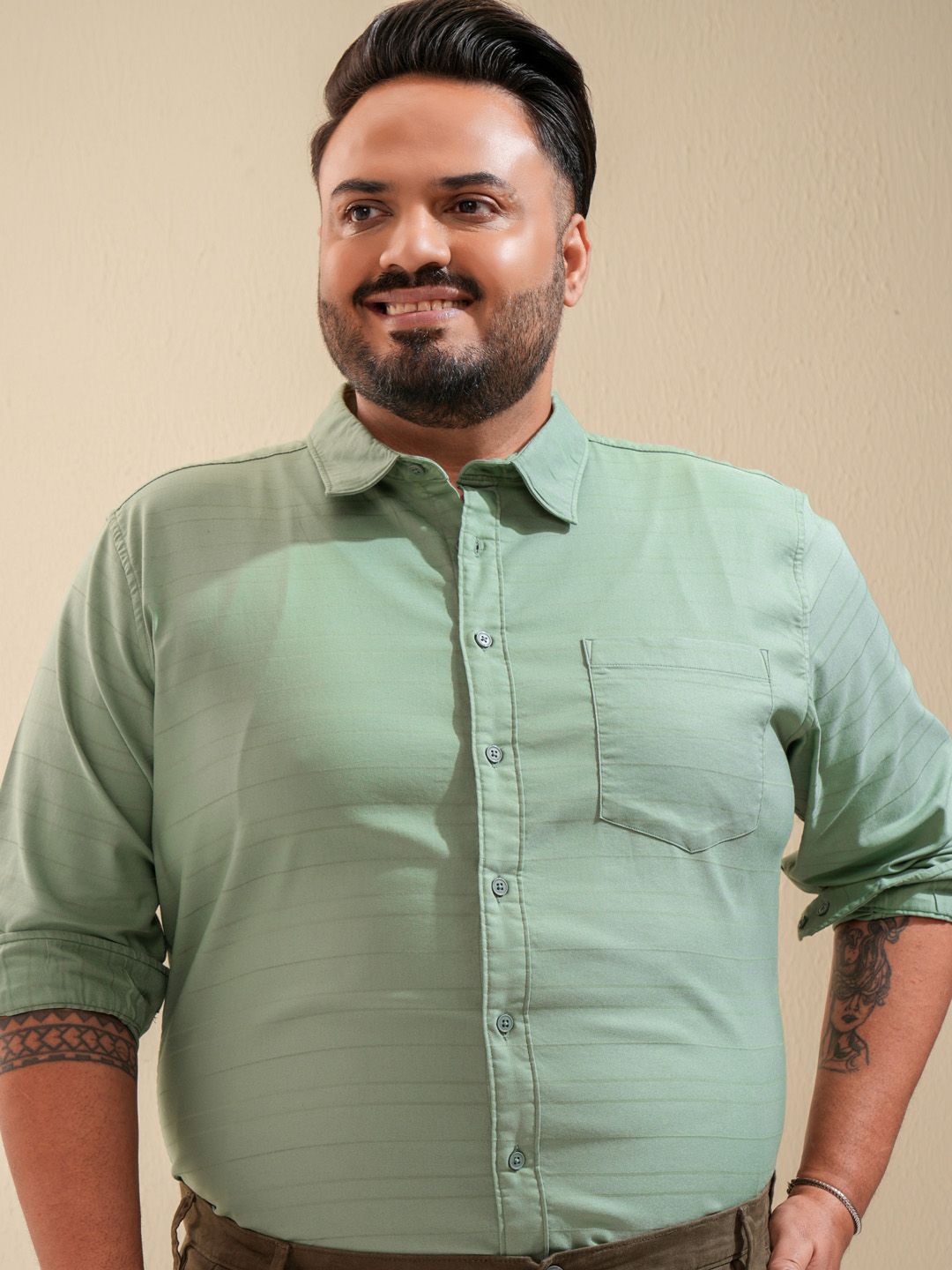 

HIGHLANDER Men Plus Size Regular Fit Shirt, Green
