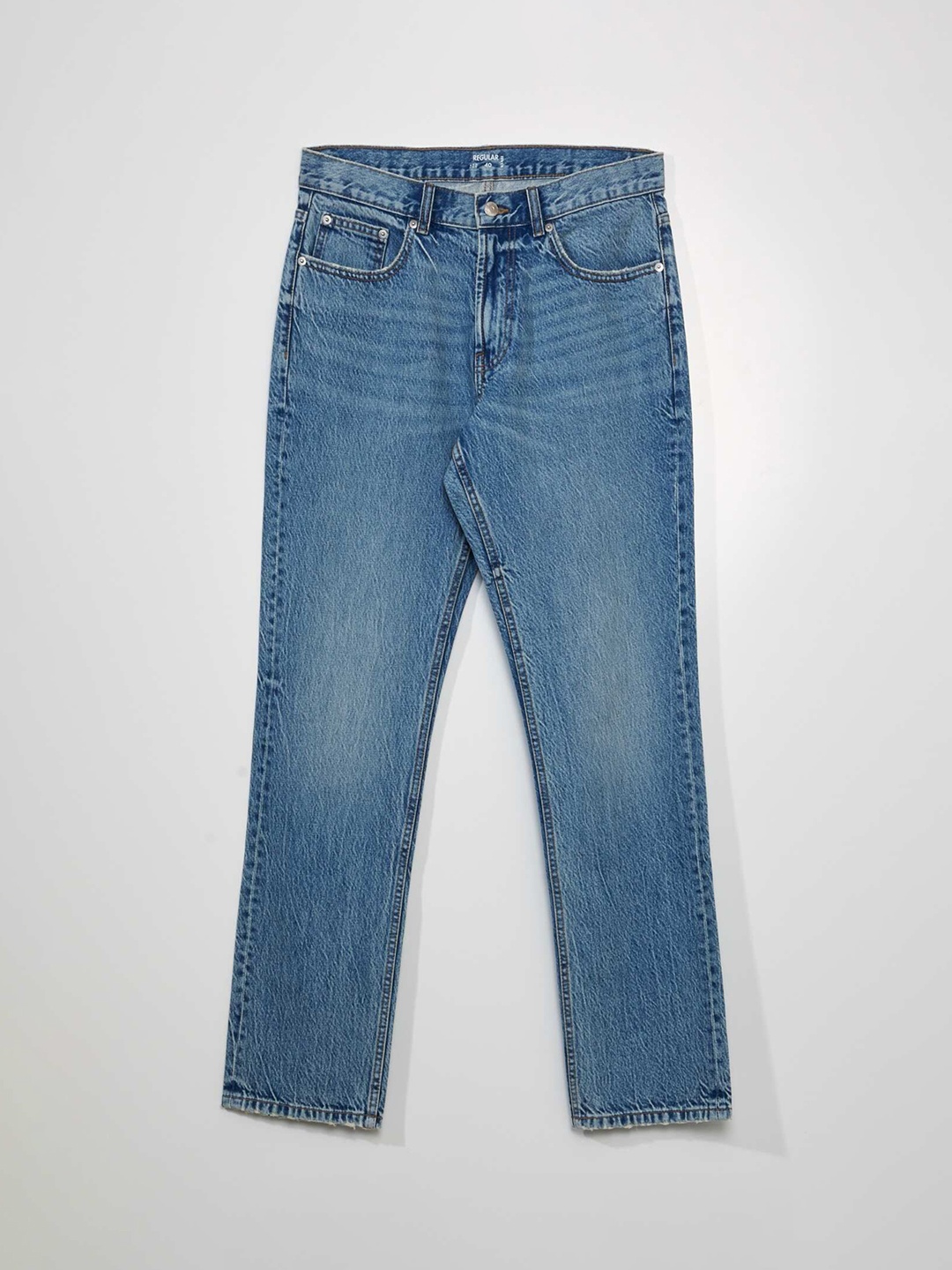 

KIABI Men Mid-Rise Cotton Light Fade Jeans, Blue