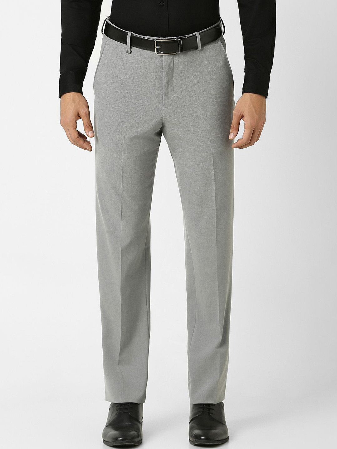 

Van Heusen Men Mid-Rise Formal Trousers, Grey