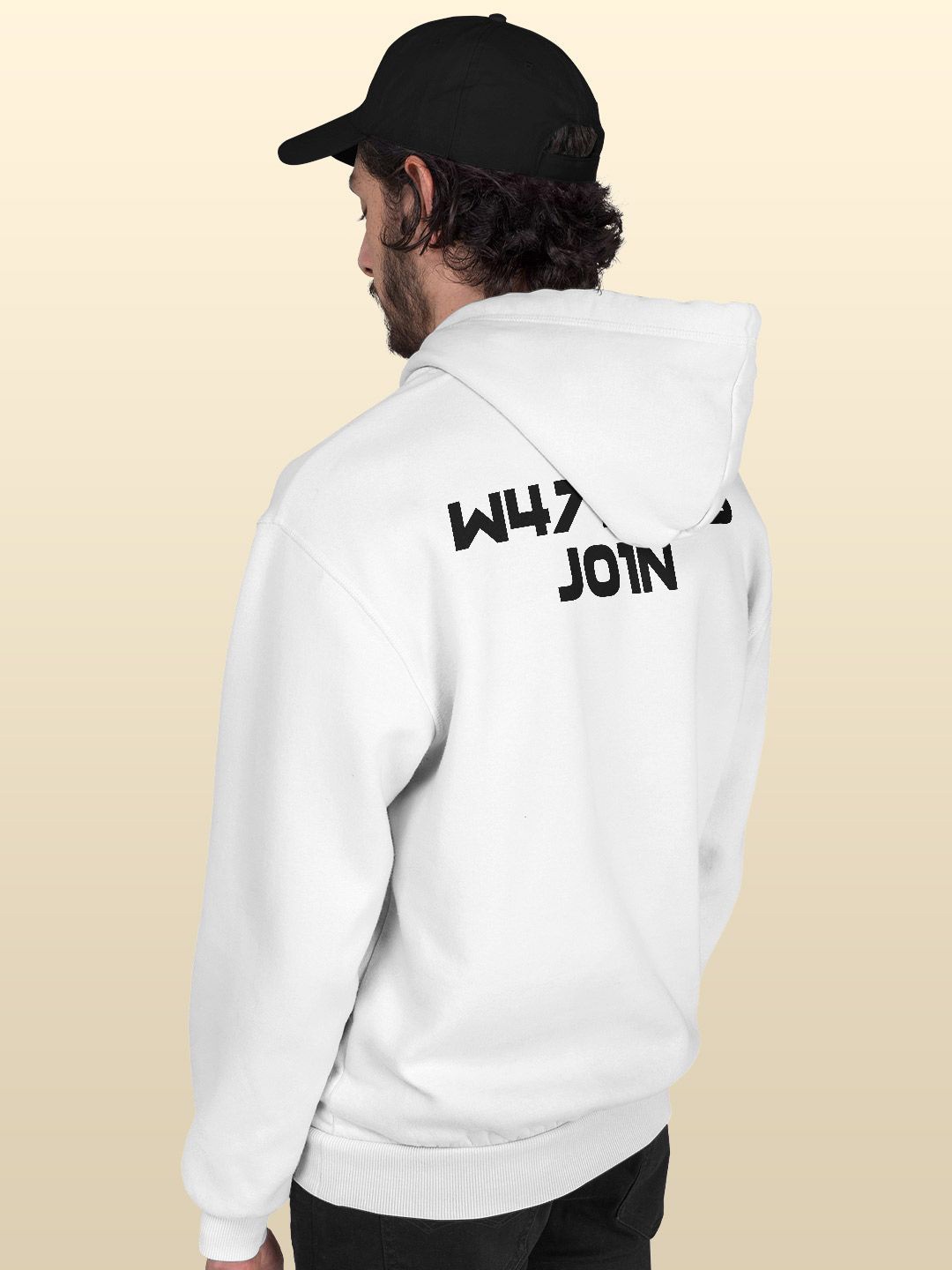 

macmerise Men Printed Hooded Sweatshirt, White