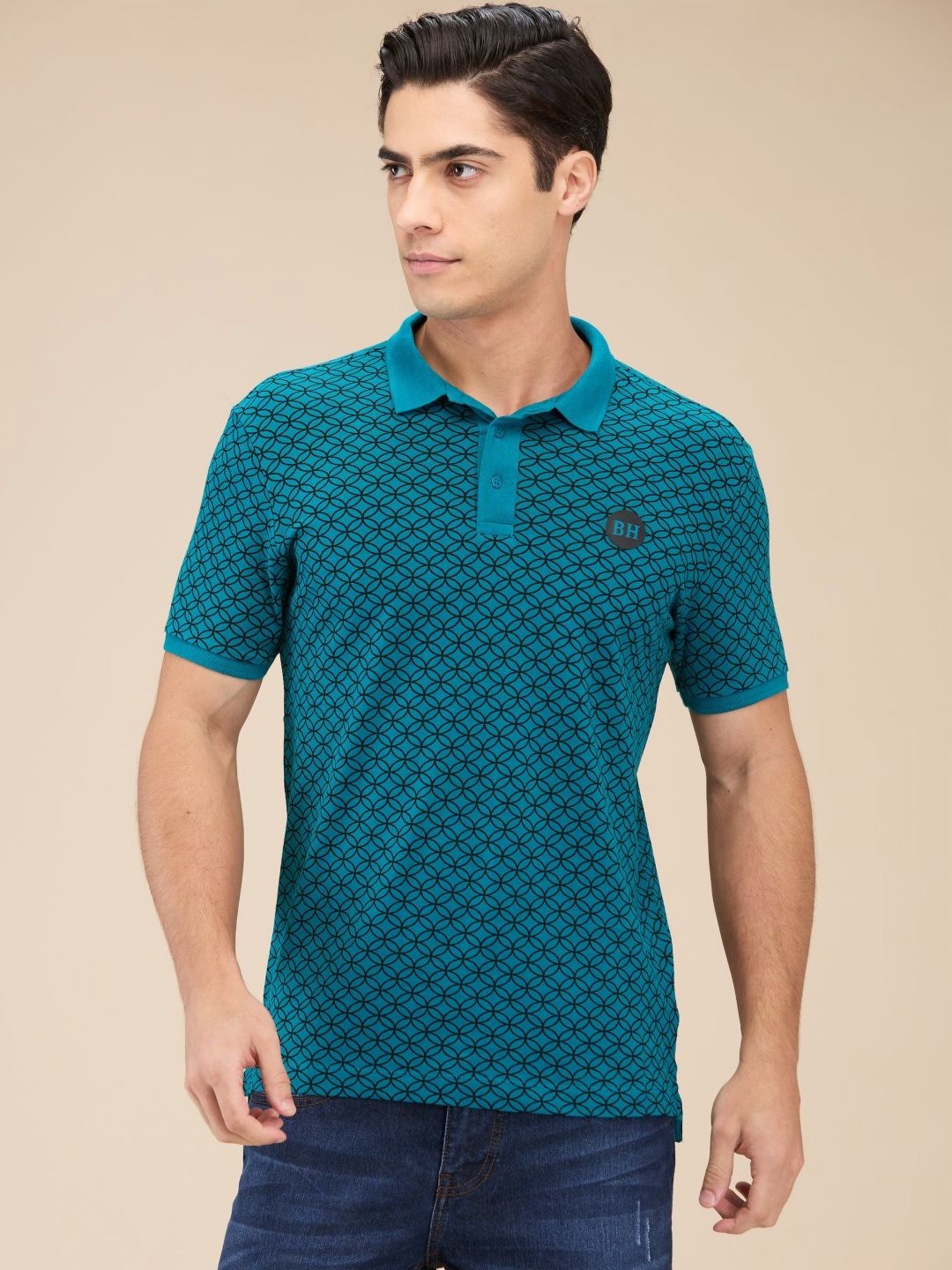 

Being Human Men Polo Collar T-shirt, Blue