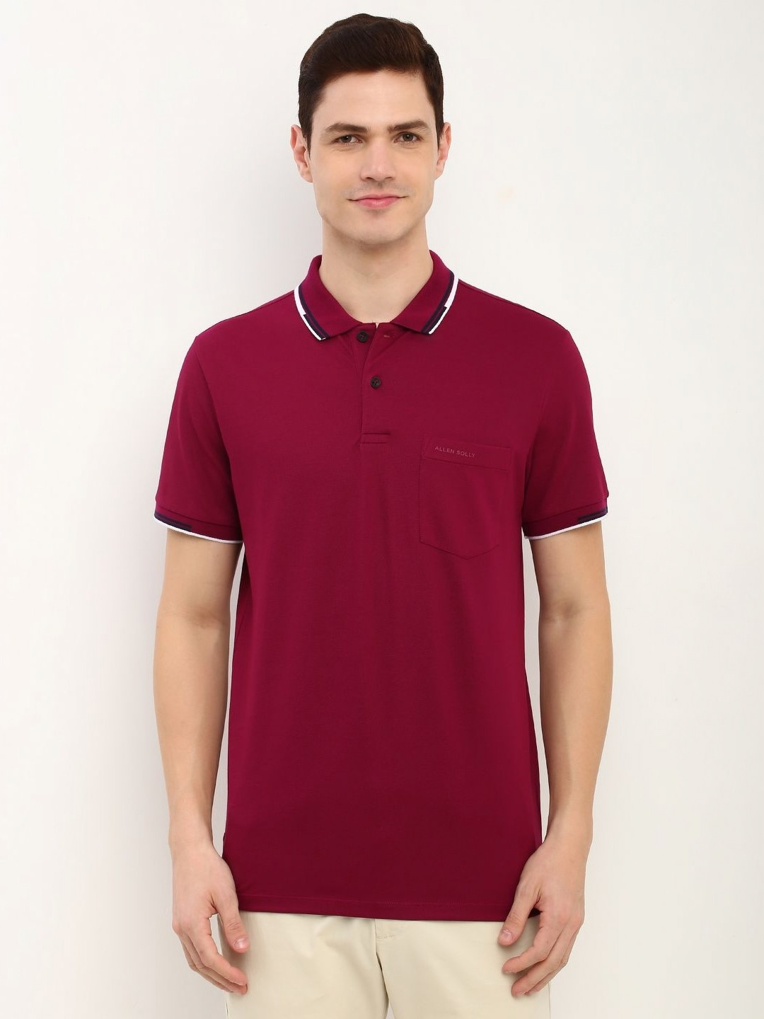 

Allen Solly Men Polo Collar Pockets T-shirt, Maroon