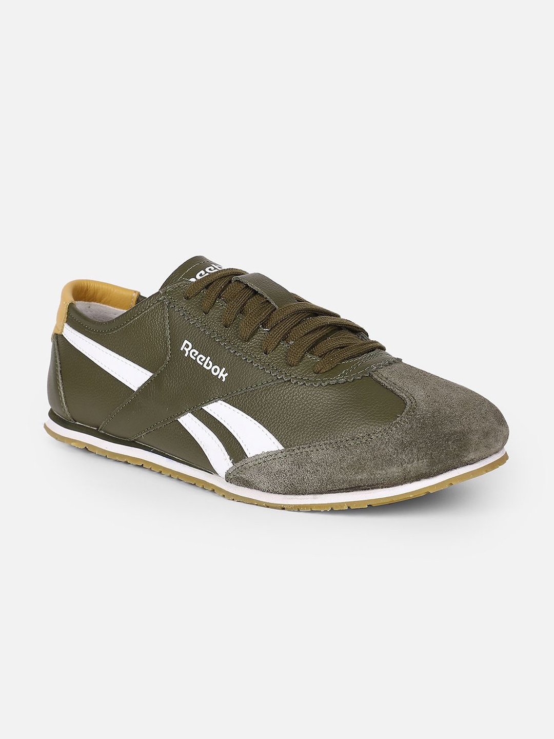 

Reebok Men Super Club Classic Leather Lace-Ups Shoes, Olive