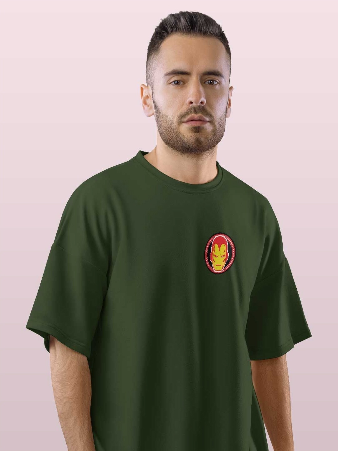 

macmerise Men Striped Henley Neck Extended Sleeves T-shirt, Green