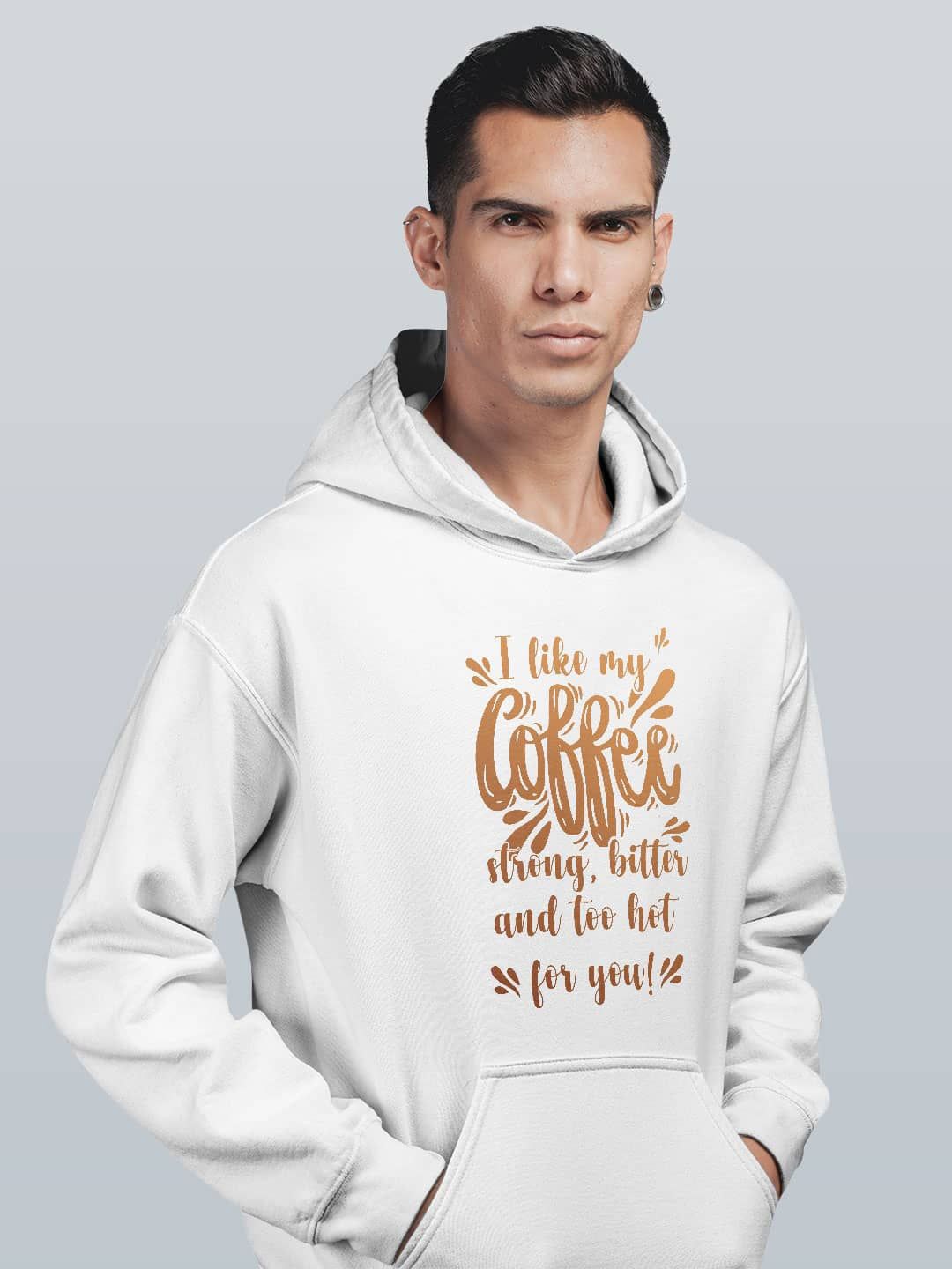 

macmerise Men Printed Hooded Sweatshirt, White