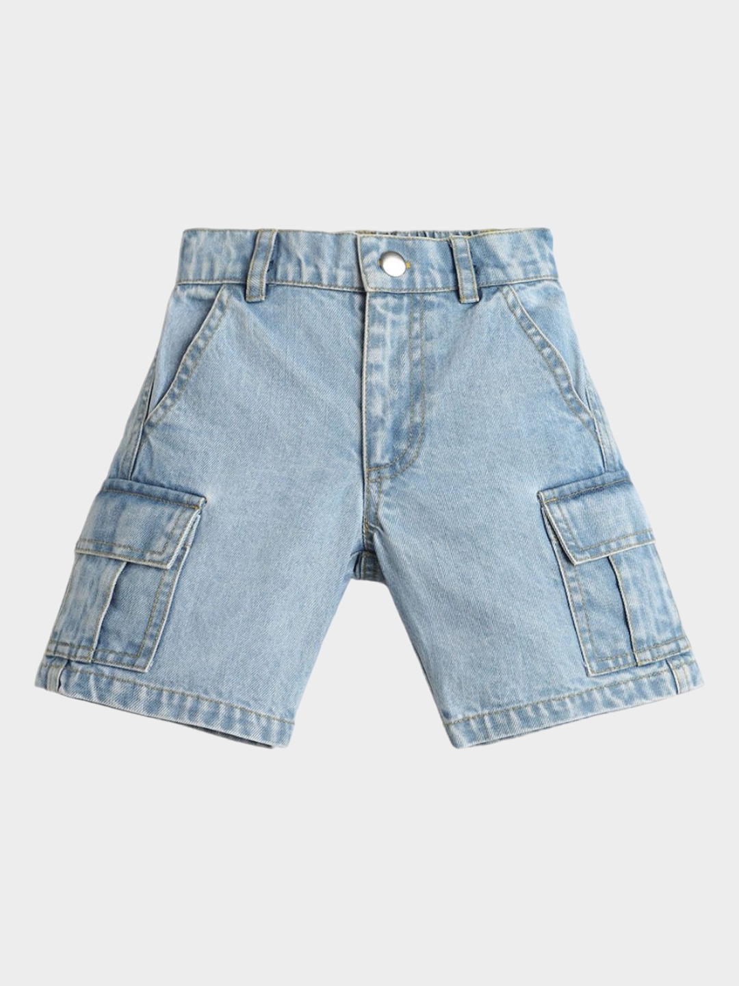 

Somersault Boys High-Rise Denim Cargo Shorts, Blue