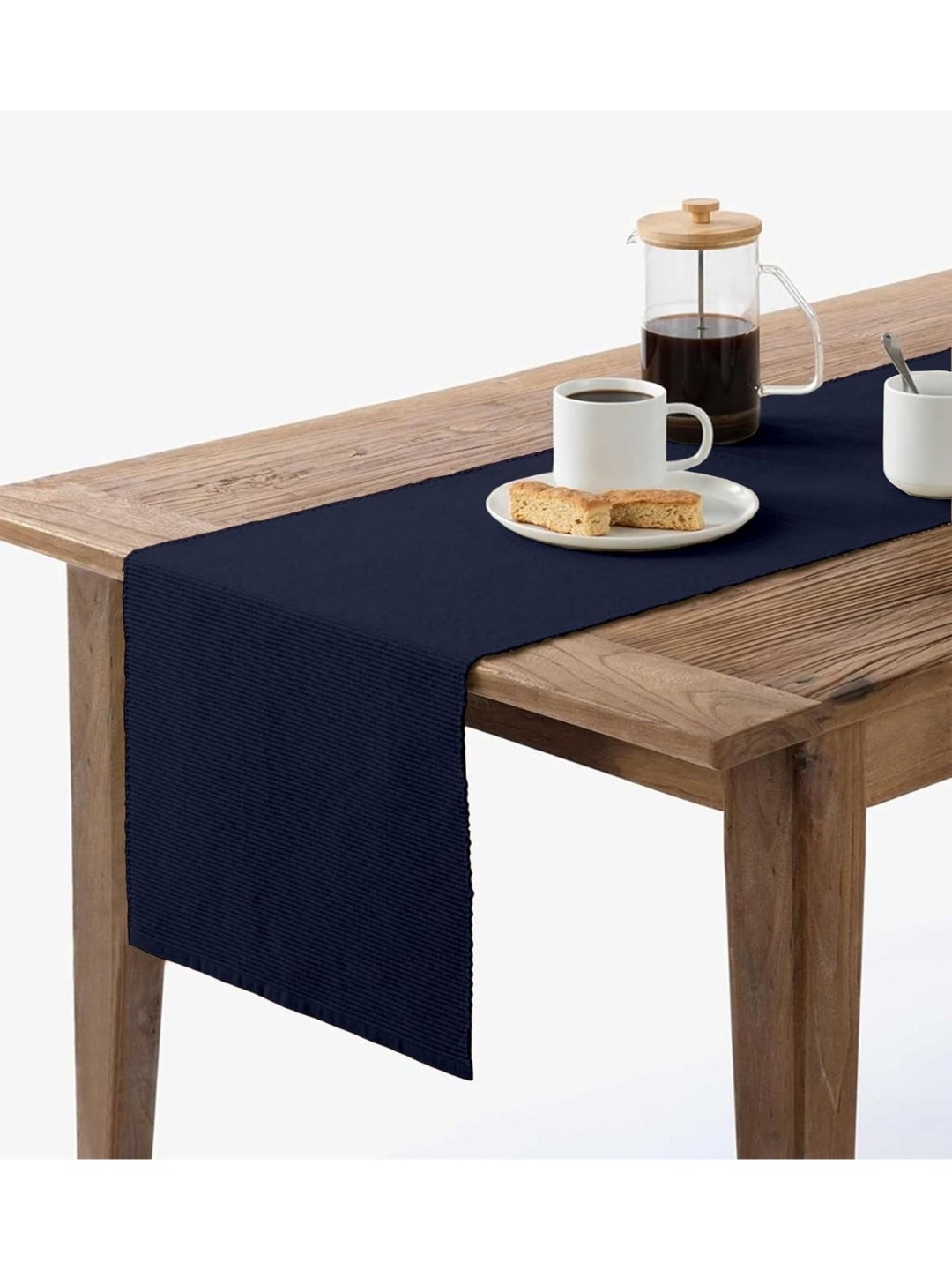 

Lushomes Navy Blue Pure Cotton 6 Seater Table Runner
