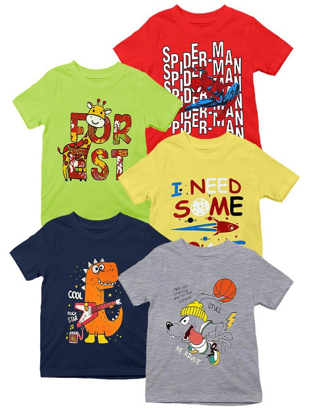 

BAESD Boys 5 Printed Applique T-shirt, Multi